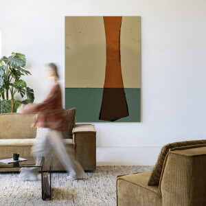 Urban Cotton Wandkleed 'Geen Mosterd' 110 x 145cm in Frame - black