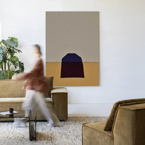 Urban Cotton Wandkleed 'Geen Paars' 145 x 190cm in Frame - black