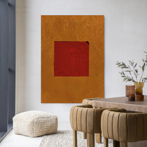 Urban Cotton Wandkleed 'Geen Rood' 110 x 145cm in Frame - black