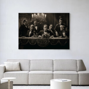 Urban Cotton Wandkleed 'Godfathers Table' 80 x 110cm in Frame - black