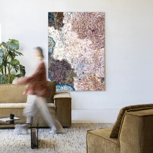 Urban Cotton Wandkleed 'Growing Stone' 145 x 190cm in Frame - black