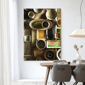 Urban Cotton Wandkleed 'Moss' 145 x 190cm in Frame - black