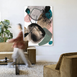Urban Cotton Wandkleed 'Splash' 80 x 110cm in Frame - black