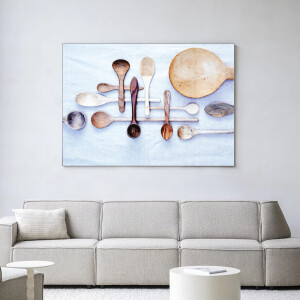 Urban Cotton Wandkleed 'Spooning' 145 x 190cm in Frame - black