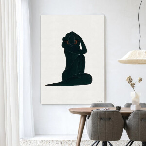 Urban Cotton Wandkleed 'Stillness' 80 x 110cm in Frame - black