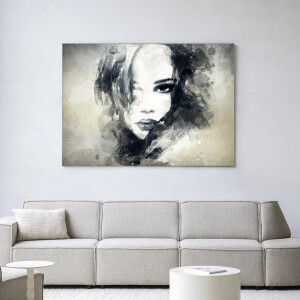 Urban Cotton Wandkleed 'The Look' 145 x 190cm in Frame - black
