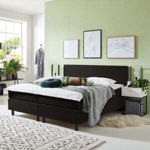 Boxspring 'Stockholm' kleur zwart, 160 x 200 cm