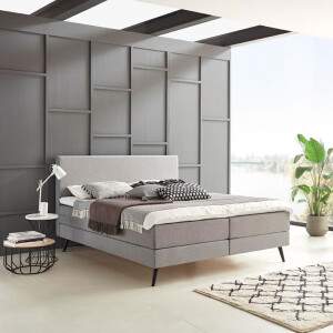 Boxspring 'Nora' kleur grijs - 180 x 210 cm
