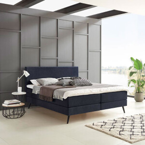 Boxspring 'Nora' kleur donkerblauw - 140 x 200 cm
