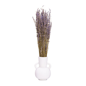 QUVIO Decoratieve vaas met handvatten- Keramiek - Wit