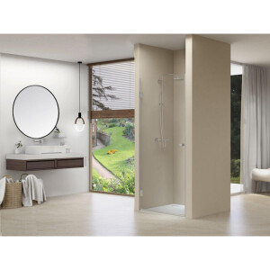 Van Rijn Products ST01 Nisdeur - 90x200cm - helder clearglas - dikte 8mm - incl. dichtingen - chroom ST01LP10090