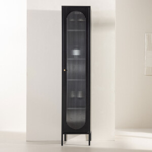 Nohr Vitrinekast 'Tilla' 180 x 37cm, kleur Zwart