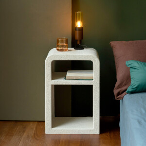 Dutchbone Nachtkastje 'Veda' 30 x 40cm, kleur beige