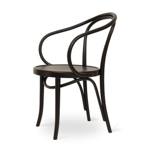 Venice No. 9 houten eetkamerstoel met armleuningen zwart gebeitst