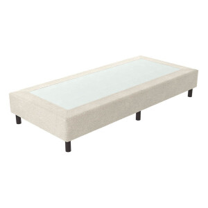 1-Persoons Verende Hotelboxspring Zonder Matras - Beige - Beige 90x200 Cm - Bonellvering - Inclusief Topper - Dekbed-Discounter.nl