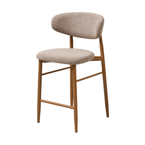 Veronique barkruk met stoffen zitvlak en rugleuning zand - 65 cm