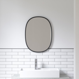 Umbra Ovale Spiegel 'Hub' 61 x 46cm, kleur Zwart