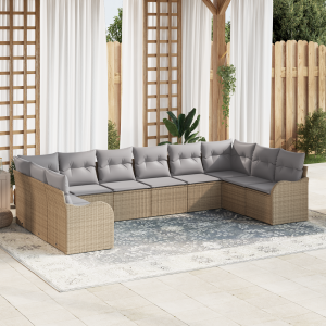 vidaXL Tuin Sofa Set Beige 344 x 177,5 x 85 cm poly rattan