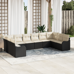 vidaXL Tuin Sofa Set Zwart 344 x 177,5 x 85 cm poly rattan