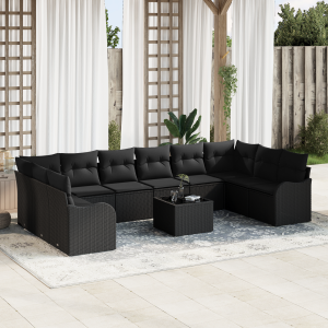 vidaXL Tuin Sofa Set Zwart 55 x 55 x 37 cm poly rattan
