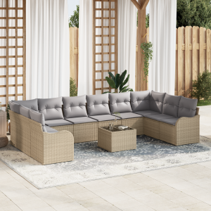 vidaXL Tuin Sofa Set Beige 55 x 55 x 37 cm poly rattan