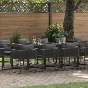 vidaXL 18-delige tuinset met kussens van staal en poly rattan
