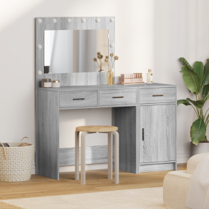 vidaXL 2-delige kaptafelset met LED - Grijs Sonoma Hout