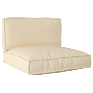 vidaXL 2-delige Palletkussen Set Beige Oxford Stof