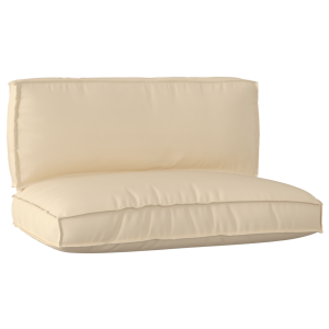 vidaXL 2-delige Set van Beige Palletkussens van Oxford Stof