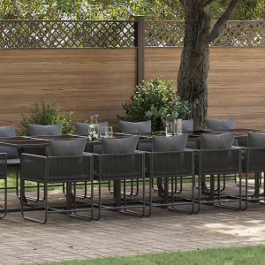 vidaXL 22-delige tuinset met kussens van staal en poly rattan