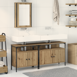 vidaXL 3-delige Badkamermeubel Set Artisan Eiken Engineered Wood