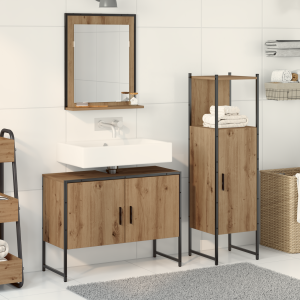 vidaXL 3-delige badkamermeubelset Artisan Eiken Engineered Hout