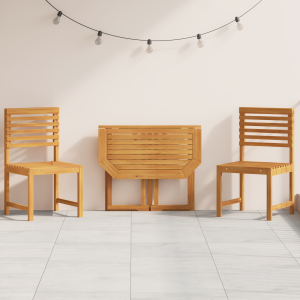 vidaXL 3-delige Bistroset voor in de tuin - Massief acaciahout