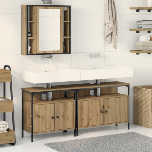 vidaXL 3-delige Kaptafel Set Artisan Eiken Hout