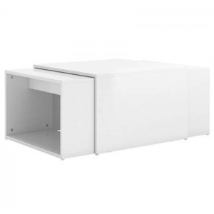 vidaXL 3-delige Salontafelset 60x60x38 cm hoogglans wit