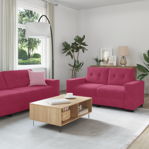 vidaXL Bankstel 3 pcs Windrood 221 x 80 x 80 cm Fluweel