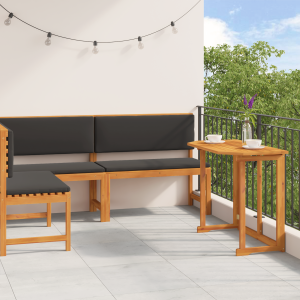 vidaXL 3-delige Tuin Bistro Set met Kussens - Massief Acaciahout
