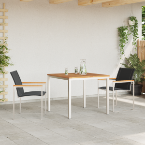 vidaXL Tuin eettafelset 3 pcs Bruin Massief Acaciahout