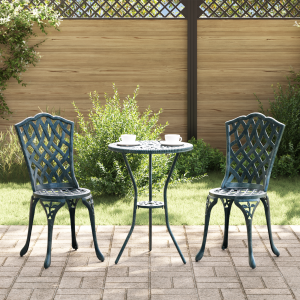 vidaXL 3-delige Tuinbistroset gietaluminium groen