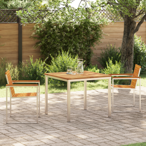 vidaXL Tuin eettafelset 3 pcs Bruin Massief Acaciahout