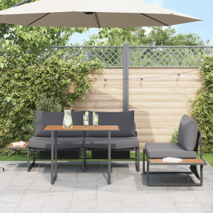 vidaXL Tuin eettafelset 3 pcs Antraciet Staal