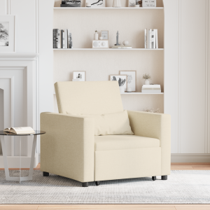 vidaXL 3-in-1 Eenpersoons Sofa Bed Converteerbaar Crème Stof