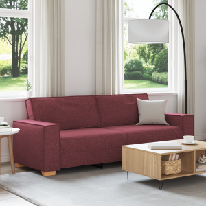 vidaXL 3-zitsbank Wijnrood 180 cm Stof