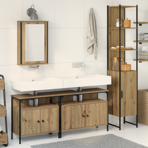 vidaXL 4 Delige Badkamer Meubel Set Artisan Eiken Engineered Hout