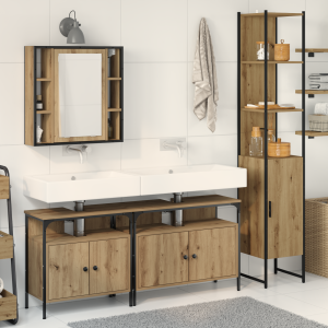 vidaXL Badkamermeubelset met plank 4 pcs Artisan Eiken Bewerkt hout