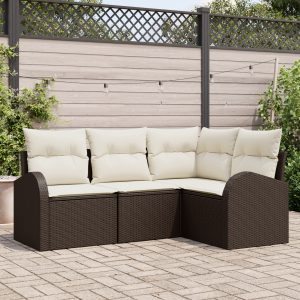 vidaXL Tuin Sofa Set Bruin poly rattan