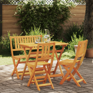 vidaXL 4-delige Opvouwbare Tuin Bistro Set van Massief Acacia Hout