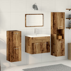 vidaXL 5-delige badkamermeubelset Oud Hout Engineered Wood