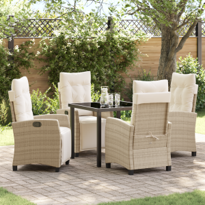 vidaXL 5-delige tuinset Beige Poly Rattan