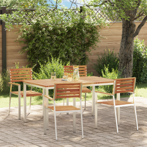 vidaXL Tuin eettafelset 5 pcs Bruin Massief Acaciahout